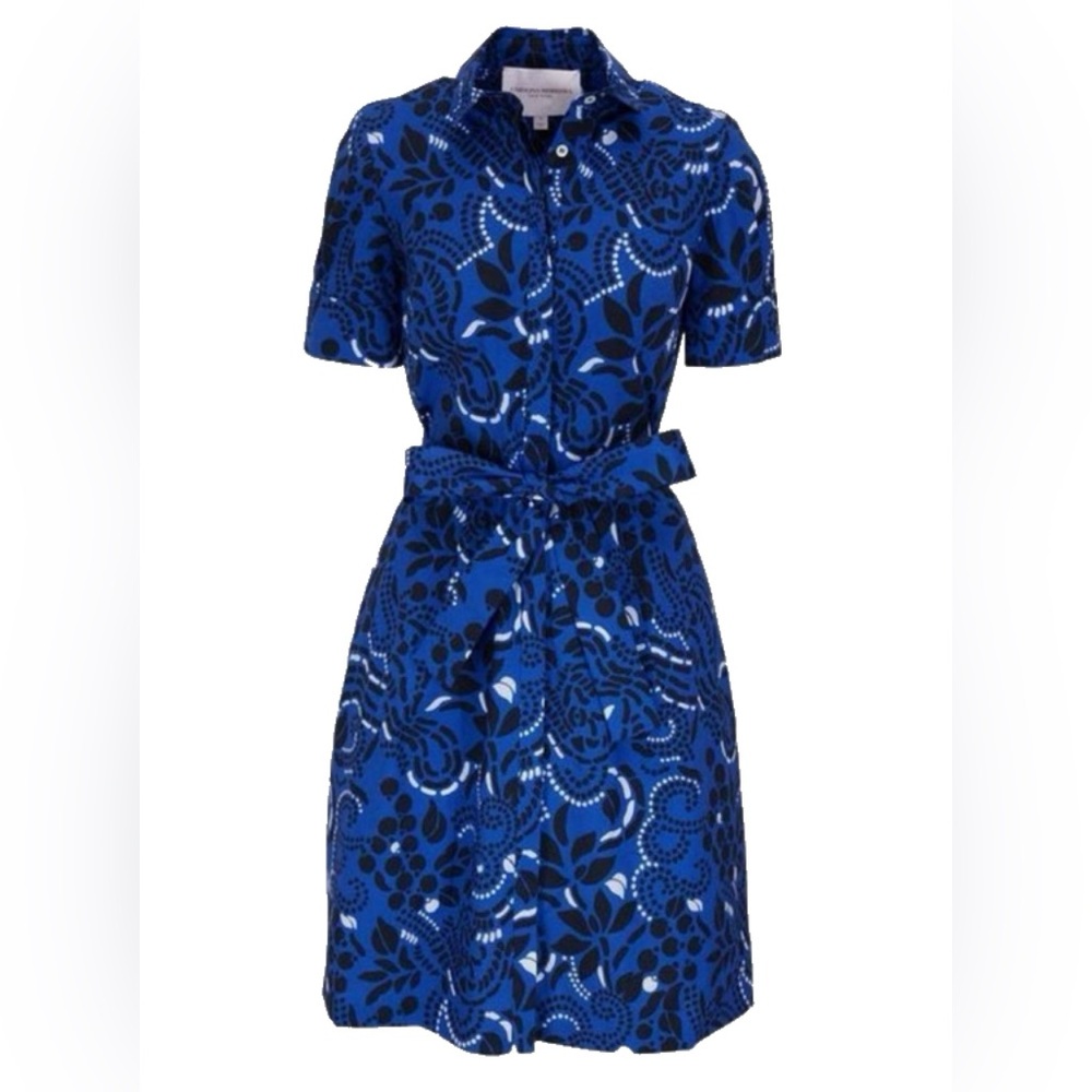 Carolina Herrera Blue Shirt Dress with belt size 2